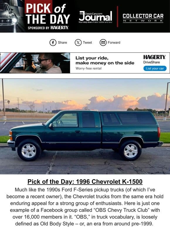 Pick of the Day: 1996 Chevrolet K-1500
