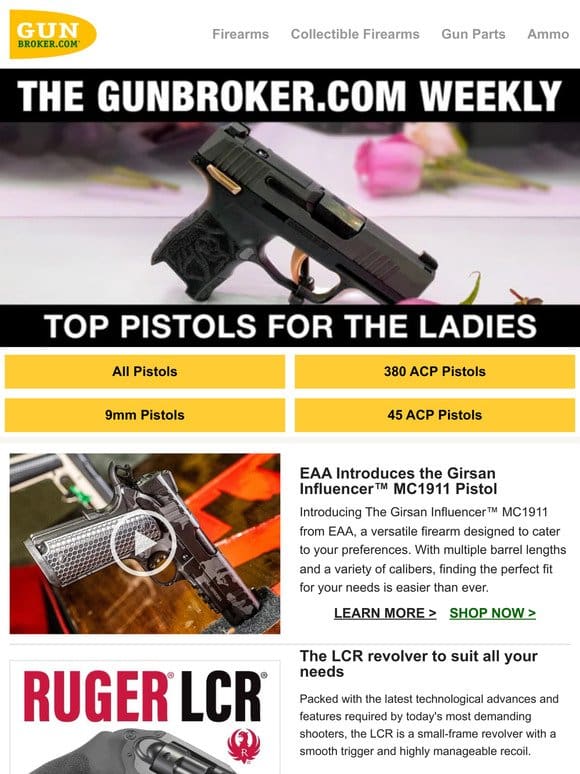 Pistols for the Ladies: Sig Rose， EAA Girsan， Ladysmith， Beretta Cheetah， Valmet M76 and More