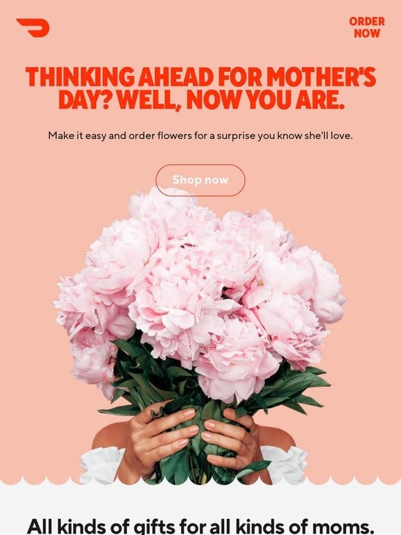 Plan ahead for Mother’s Day with flowers for her.