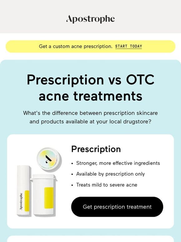 Prescription vs. OTC acne treatments
