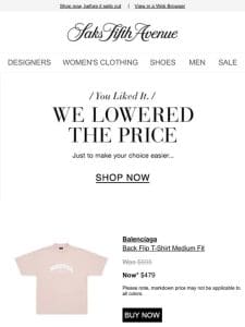 Price Drop Alert! Buy your Balenciaga tops & more now…