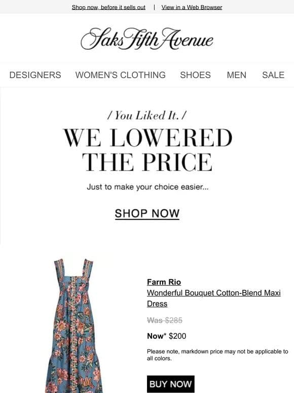 Price Drop Alert! Buy your Farm Rio dress & more now…