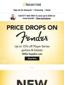 Price drops on Fender