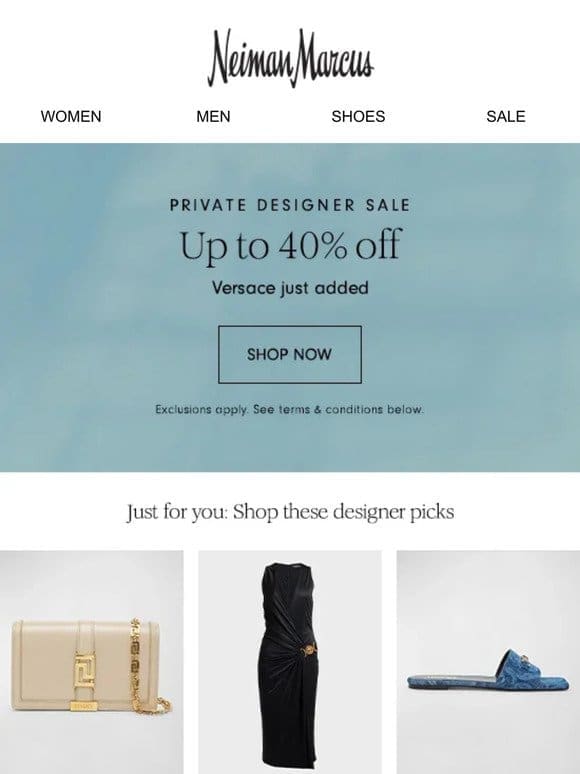 Private Designer Sale: Versace just added!