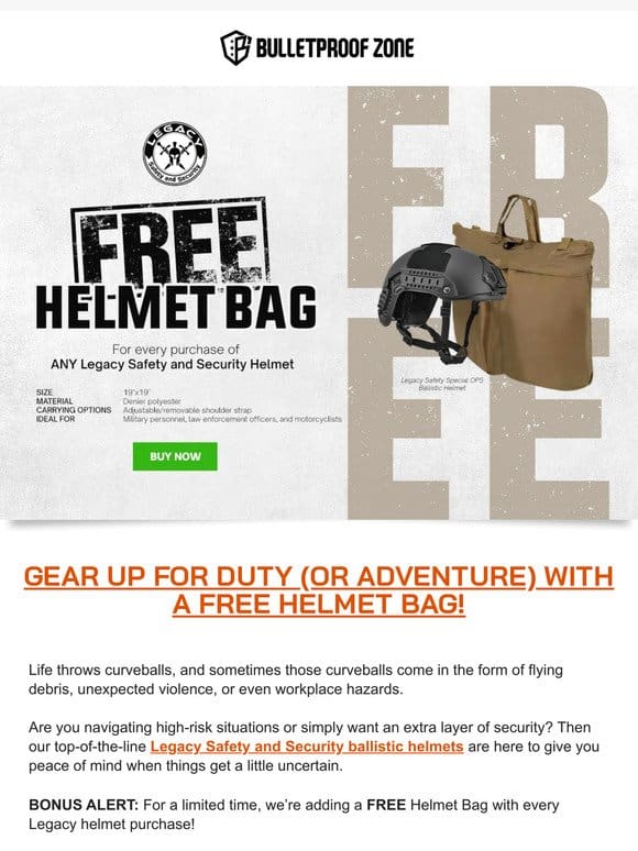 Psst… we’re giving away FREE stuff! Shop ballistic helmets now!