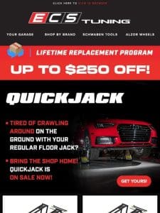 Quickjack Flash Sale Up To $250 Off!