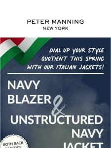 RESTOCK Alert! Navy Blazers and Unstructured Jackets