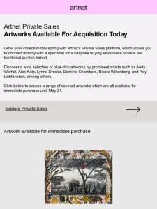 Rare Artworks Ready for Immediate Purchase