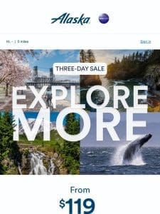 Reconnect with nature from $119 one way!