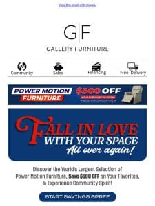 Refresh Your Home with Power Motion Furniture + $500 OFF!