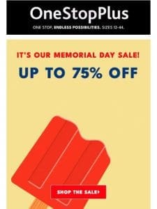{Reminder} Up to 75% off today!