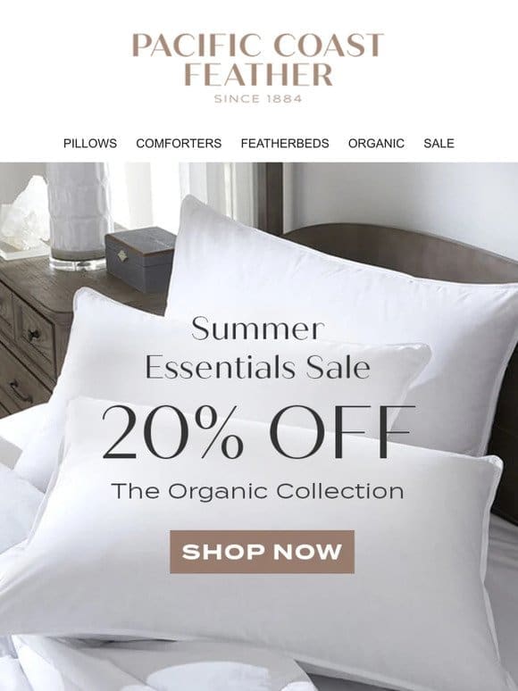 Rest Comfortably With 20% OFF the Organic Cotton Covered Collection