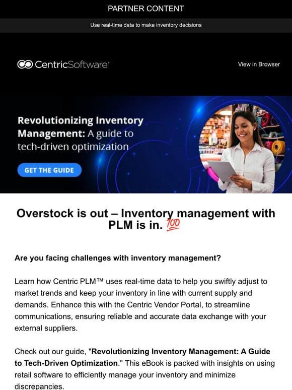 Revolutionize your inventory approach with Centric PLM