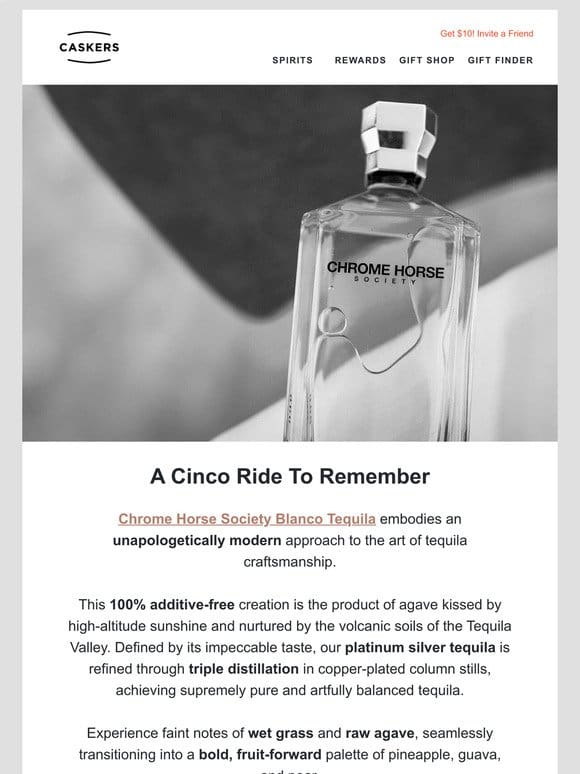 Ride into Cinco with Chrome Horse Tequila!