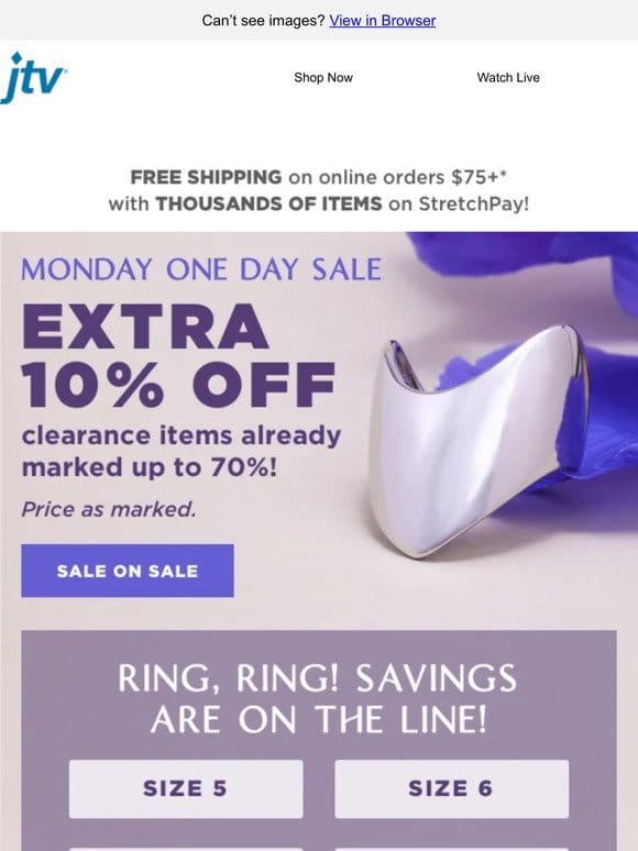 Ring， ring!   Extra 10% off on the line!