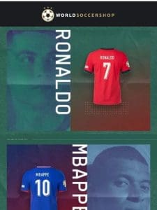Ronaldo， Mbappé， Virgil， and More! Shop Player Jerseys Now!