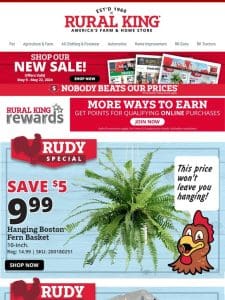 Rudy Specials & Beyond: Grab Savings on Oil， Short Sleeves， Mowers & More Now!