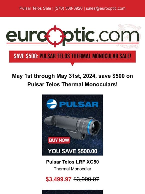 SAVE $500: Pulsar Telos Thermal Monocular Sale!