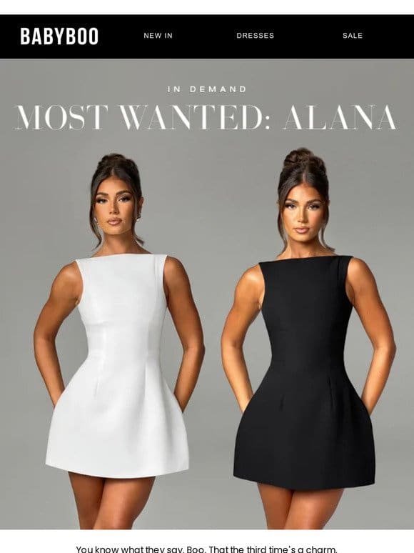 SHE’S BACK: The Alana Mini Dress