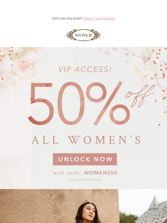 STARTING NOW – 50% off ALL women’s styles?