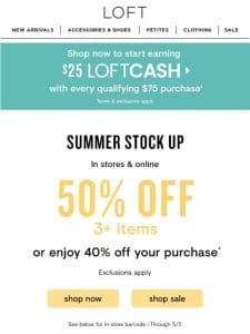SUMMER stock up is here! It’s all up to 50% off!
