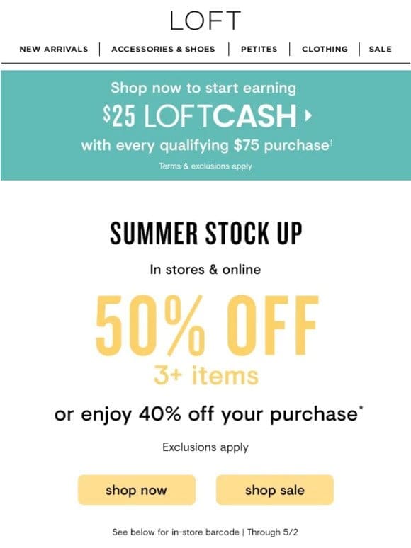 SUMMER stock up is here! It’s all up to 50% off!