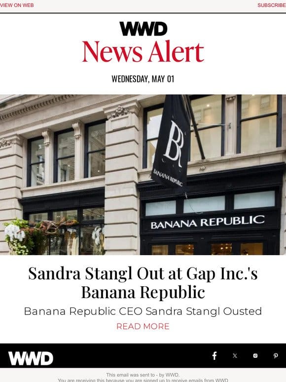 Sandra Stangl Out at Gap Inc.’s Banana Republic