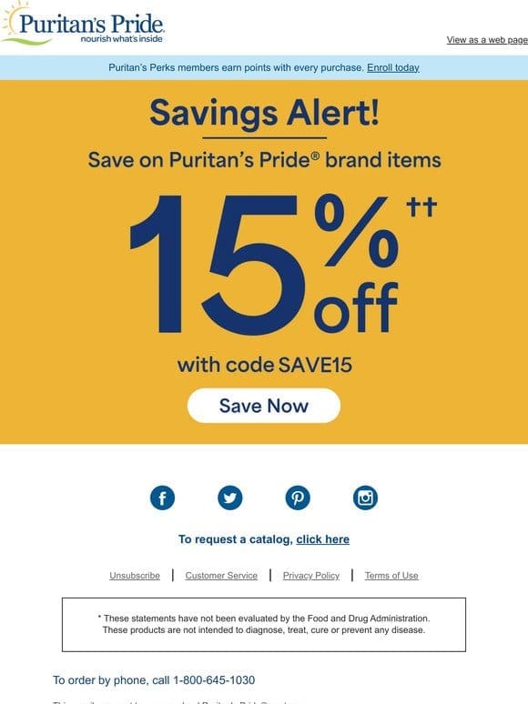 Save 15% Now