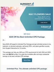 Save $225 on the BEST Unlimited CPE Package – Limited Time Offer!