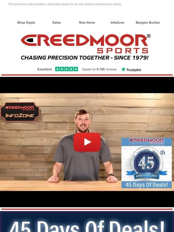 Save 30% On Creedmoor Sports Cleaning Mat Combo!