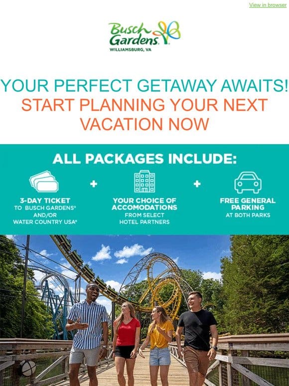 Save $450 On Your Busch Gardens Vacation!