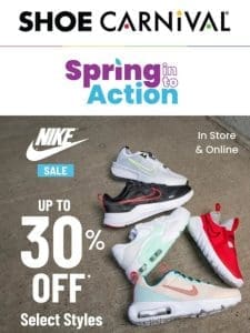 Save big on Nike up to 30% off!