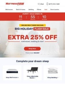 Save now & sleep in—take an extra 25% off till 9AM