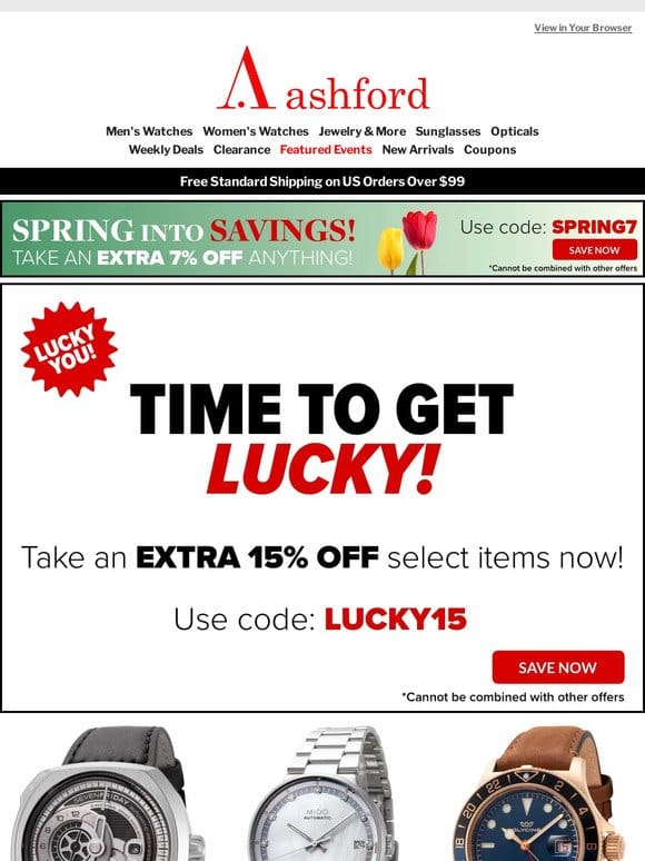 Save on Our Favorite Styles with Lucky Coupons!