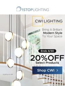 Save up to 20% Off CWI Lighting!