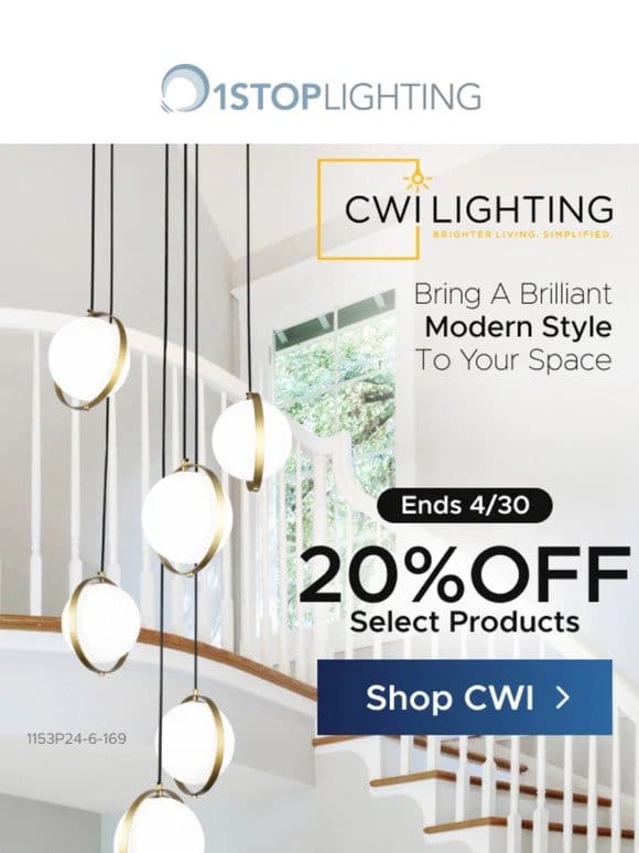 Save up to 20% Off CWI Lighting!