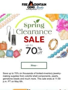 Save up to 70% Now in the Spring Clearance Sale