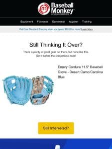 Saved for you: Emery Cordura 11.5″ Baseball Glove – Desert Camo/Carolina Blue
