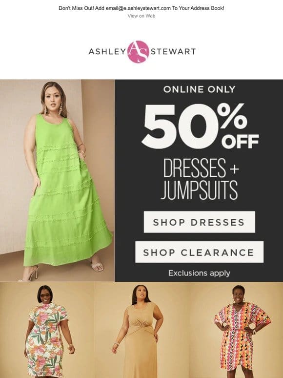 Score Big! 50% Off New Dresses & Clearance Dresses