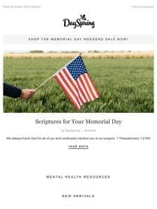 Scriptures for Your Memorial Day Weekend