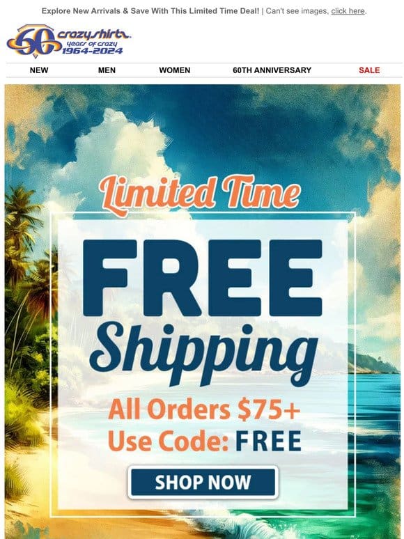 Seas The Savings With Sitewide Free Shipping