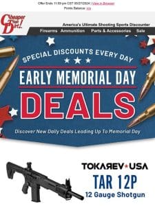 Semi-Auto 12 Gauge Shotgun Only $229 During Early Memorial Day Deals