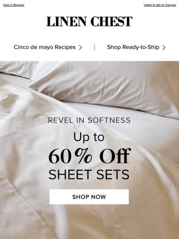 Sheet Sets up to 60% Off + EXTRA 20% OFF CLEARANCE >