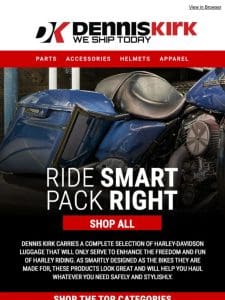 Shop Dennis Kirk Now For The Best Luggage Options For Harley!