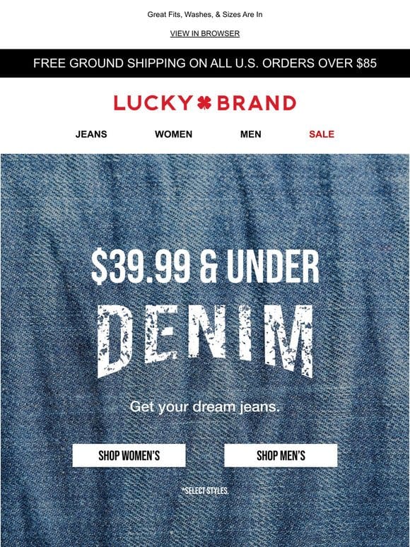 Shop Jeans Just $39.99 & Under!