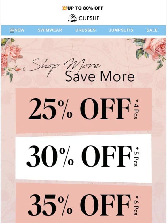 Shop More， Save More??35% OFF