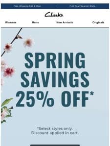 Shop NOW: SAVE 25% OFF spring essentials