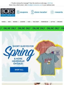 Short-Sleeves for Spring & More Menswear on Sale!