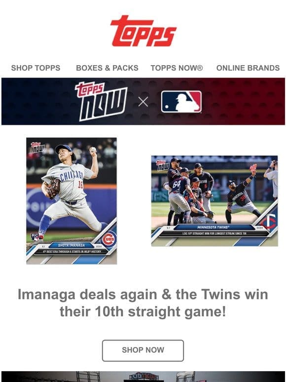Shota Imanaga leads MLB Topps NOW®!