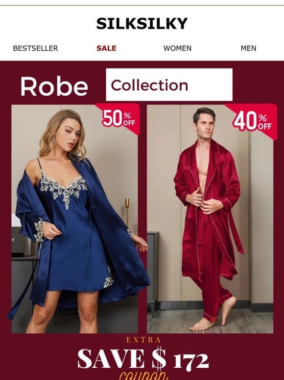 Silk Robe Sale: Up to $172 Off + Additional 25% Discount